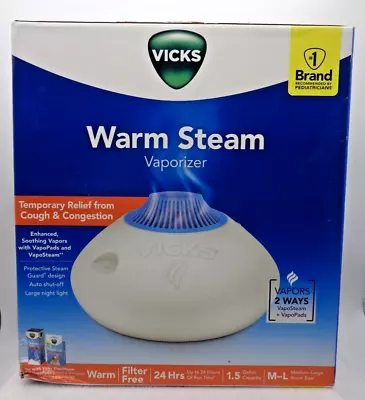 Vicks Warm Steam Vaporizer 1.5 Gallon Model V150SGNLV1 W/Sample Pad NIB • $12.99