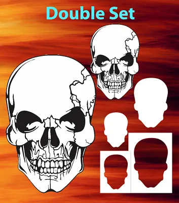Skull 14 2 Layer Airbrush Stencil Large Small Or Double Set Spray Template • $16.99