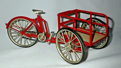 Red Vendor Basket Market Delivery Three Wheel Tricycle Trike Bike Mini Model • $49.99