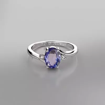 Elegant Tanzanite Ring Oval Shaped Tanzanite Solid Silver Ring AAA Quality Ring • $55.79