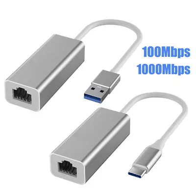 USB A / USB C To Ethernet RJ45 Adapter Type C Gigabit LAN Network Converter • $16.89