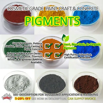 PIGMENT POWDER Oxide Titanium Resin Concrete Paint Candle Soap Silicone Grout • $2.95