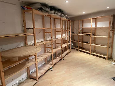 IKEA Ivar Pine Shelving Units 9 Mtr Run See Images • £340