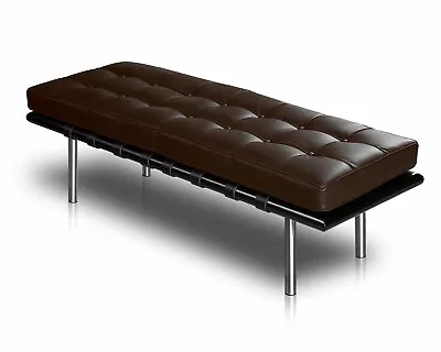 Bauhaus Leather Bench Bench Bench Bench Leather Narrow Leather Dark Brown Or Black • £432.72