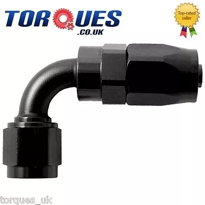 AN -6 AN6 (6AN JIC) 90 Degree FastFlow Stealth Black Hose Fitting • £9.99