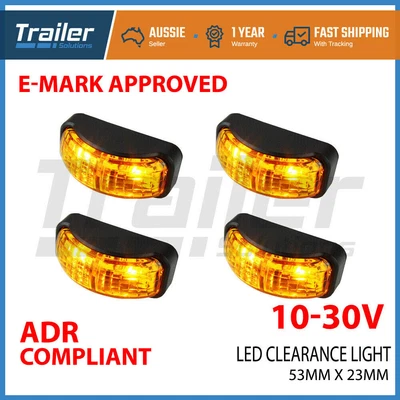 $26.95 • Buy 4 X Led Clearance Lights Side Marker Lamp Amber Trailer Truck Caravan Multi Volt