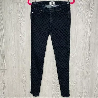 Paige Ultra Skinny Vertigo Jeans With Raise Pattern Detail Blue Size 28 • $60