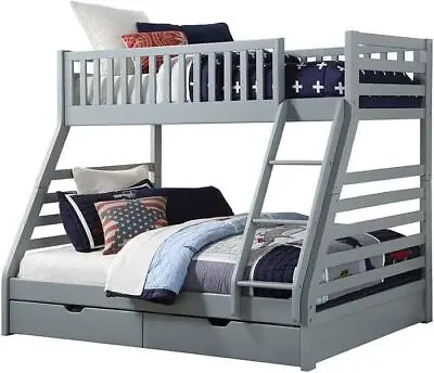 £699.99 • Buy Sweet Dreams States Wooden Triple Sleeper Bunk Bed Frame Grey Wood With Drawers