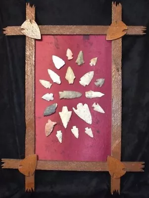 Frame Of 20 Arrowheads Found In Missouri. • $250