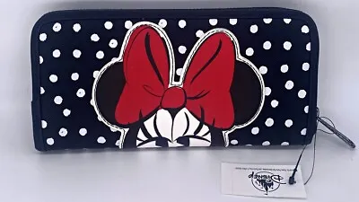 Disney Parks Minnie Mouse Polka Dot Loungefly Wallet Black  - NEW • $44.99