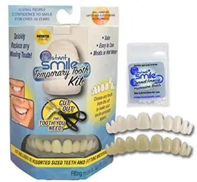 Instant Smile Temporary Tooth Kit 10 False Teeth Cosmetic Fake Replacement Fix • $19.25