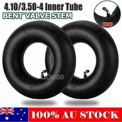 2PCS 4.10/3.50-4 Inner Tube Wheel Barrow Trolley Bent Valve - 410 X 4 / 350 X 4 • $15.99