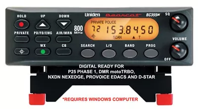 NEW! UNIDEN DIGITAL READY BC355N 800MHz 300 CHANNEL BASE MOBILE SCANNER SDR • $124.50