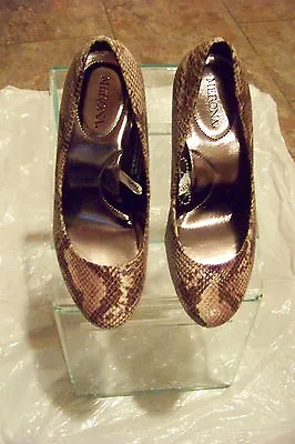 Womens Merona Brown Skin Print Heels Shoes Size 7 • $18.99