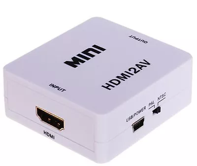 MINI HDMI2AV HDMI ToAV Converter CVBS FL FR For TV VHS VCR DVD NTSC/PA • £16.62