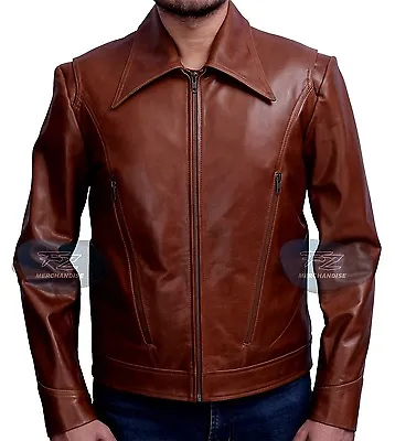 $113.99 • Buy New Xmen Wolverine Days Of Future Past Genuine Brown Slim Fit Leather Jacket