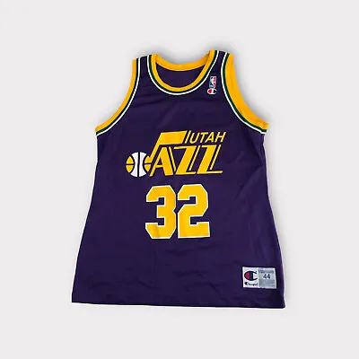 Vintage Purple Champion Utah Jazz Karl Malone Jersey Men's Size 44 L Large • $81