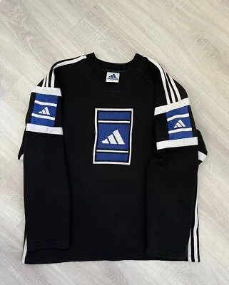Vintage Adidas Box Big Logo Multylogo Sweatshirt Size L • $67.56
