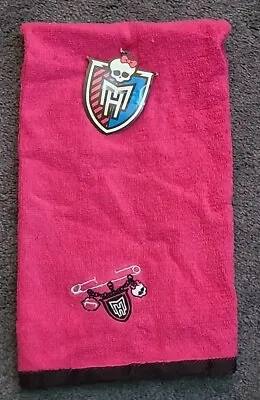 NWT Monster High 2013 Hand Towel Pink Embroidered Design 100% Cotton • $29
