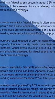 203 Blue Coloured Sheet Overlay Dyslexia Transparent Stress Reading 122cm X 24cm • £7.50