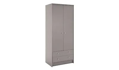 Malibu 2 Door 2 Drawer Wardrobe - Grey • £143.99