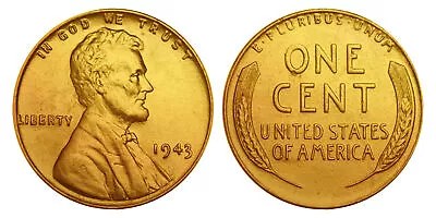 1943 Genuine Steelie WWII Lincoln Wheat Wartime Penny 24K GOLD PLATED (QTY: 10) • $12.95