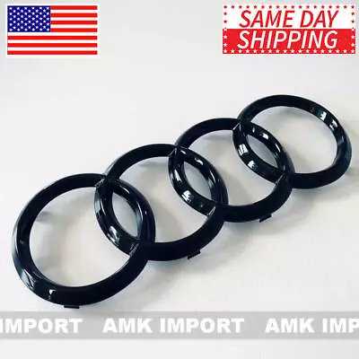 AUDI Rings Emblem Gloss Black Front Grille Q3 Q5 Q7 A6 A7 A8 S6 S7 S8 RS7 SQ5  • $19.95