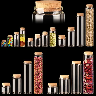 20ml~1000ml Cork Stopper Glass Vial Jars Container Bottle Food Storage • $8.90