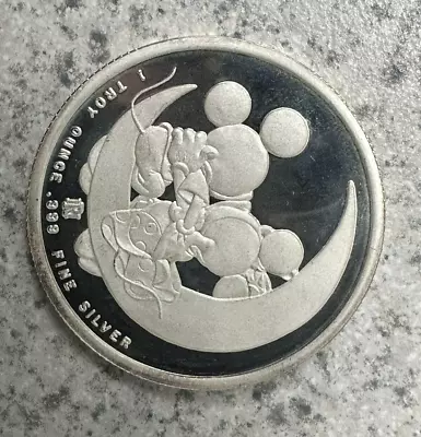 MICKEY MOUSE Moon  1 Troy Oz .999 Silver  - Rarities Mint WALT DISNEY • $1.25