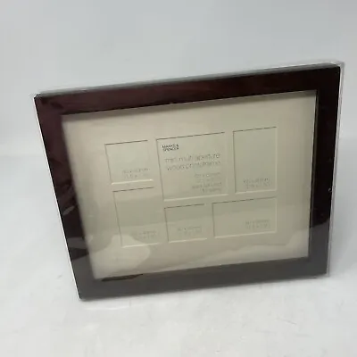 New MARKS & SPENCER Multi Mini Aperture Wood Photo Frame Dark Wood 6 Photos • $13