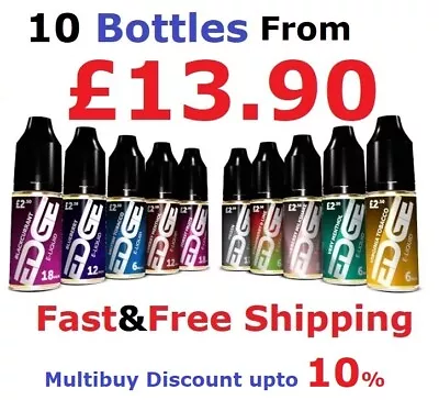 Edge E-liquid 10 X 10ml - Vape Juice - Eliquid All Flavours & Strength • £13.99