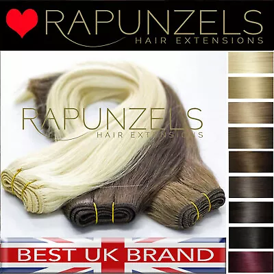 £56.99 • Buy WEAVING HAIR EXTENSIONS HAIR WEFT Sew In Clip In Human RAPUNZELS Salon Remy Hair