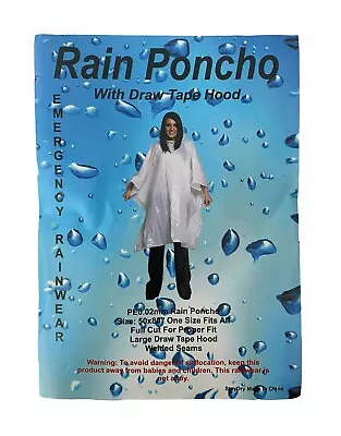 Raincoat Waterproof Poncho Reusable Plastic Adult Camping Festival Rain Coat • £2.80