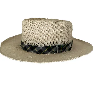 Vintage Mens M Woven Straw Panama Safari Hat Made In USA • $29.99