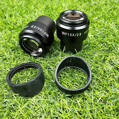 2PCS WF10X/23mm Microscope Diopter Adjustable Eyepiece With Eyeguards 30mm Tube • $41.71