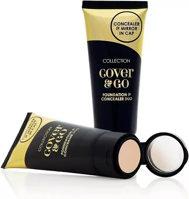 COLLECTION Cover&Go Foundation & Concealer Duo/Fair 3/ 35ml/Mirror In Cap/Sealed • £5.99