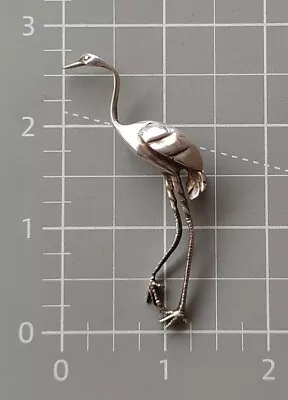 Vintage Sterling Silver Flamingo Brooch Very Nice! • $29.95