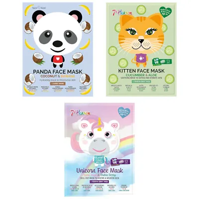 £3.95 • Buy 7th Heaven Animal Face - Face Masks Packs All Skin Types Select Your Mask New