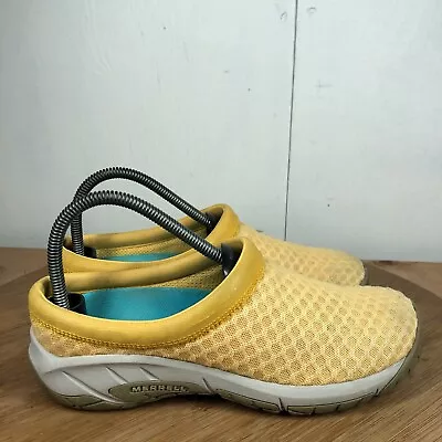 Merrell Shoes Womens 8 Encore Breeze 2 Yellow Mesh Mules Clogs Slip On Casual • $24.97