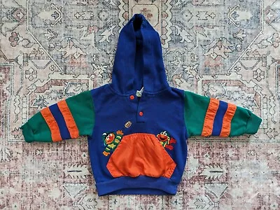 Vintage Sesame Street Baby Hood Pocket Sweatshirt Elmo Football 12M • $18