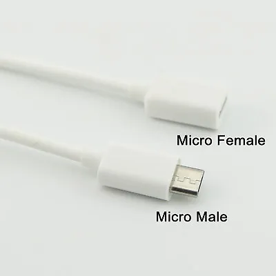 1x Micro USB Male To Micro Female Charging Data Extension Connector Cable 16cm • $2.79