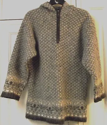 Icewear Genuine Icelandic Wool Winter Fairisle Zip Up Knitted Jumper Hood Sz S/m • £60