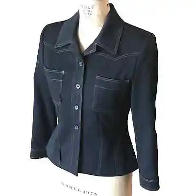 Vertigo Paris Vintage 80s Buttons Up Shirt Size Medium Made In France Stretchy • $45