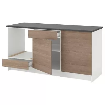 IKEA Knoxhult Kitchenette Unit 180cm With Wooden Worktop Wood Grey • £99.99