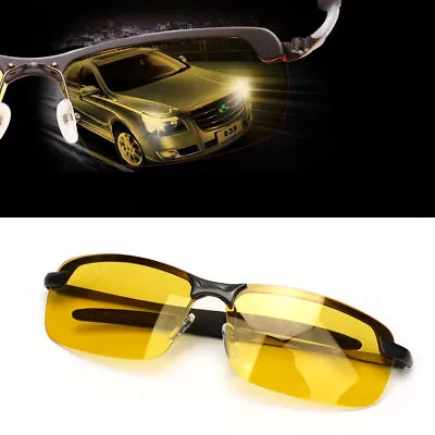 Sunglasses Prevention Glasses Polarized Night Vision Driving Yellow AU • $14.44