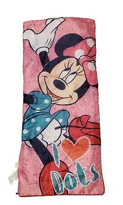 Walt Disney Minnie Mouse Toddler Kids Girls Sleeping Bag Blanket I Love Dots • $19.99