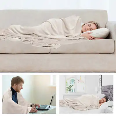 £6.99 • Buy Faux Fur Mink Throw Luxury Super Soft Plain Bed Sofa Settee Throw Blanket
