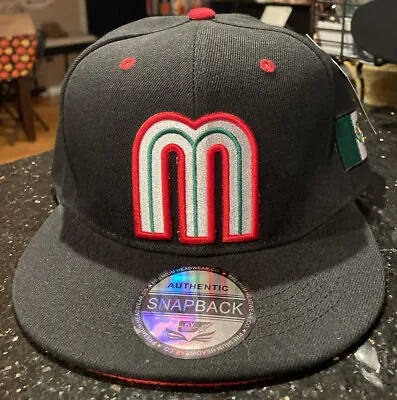 Mexico Black SnapBack Hat Gorra Cap  World Baseball Classic WBC Flag Side New • $18.95
