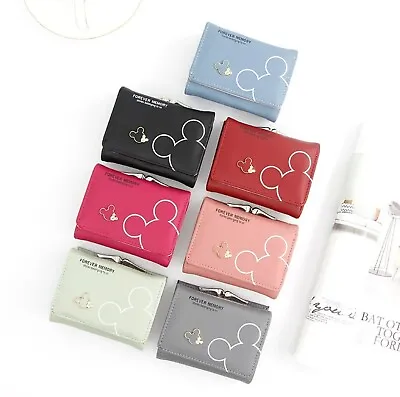 Mickey Mouse Women Leather Mini Wallet. Cash Multi-Card Holder With Coin Holder • $20