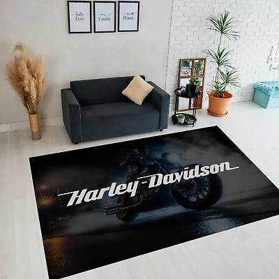 Harley Davidson Rug Motorcycle Rug Motor Company RugLiving Room RugDecor Rug • $24